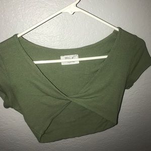 Green crop top
